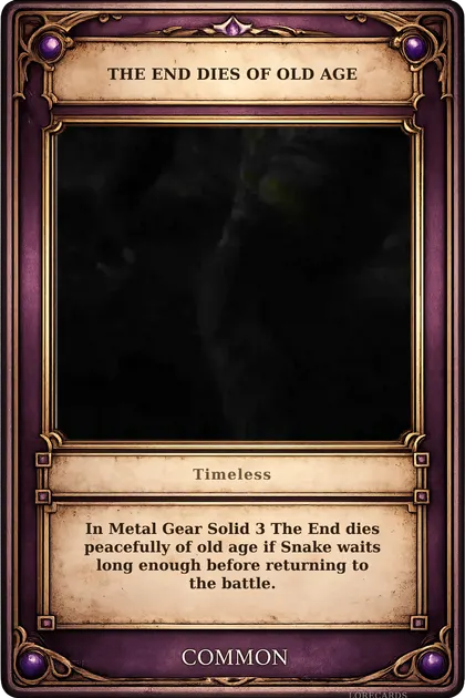 The End Dies of Old Age
