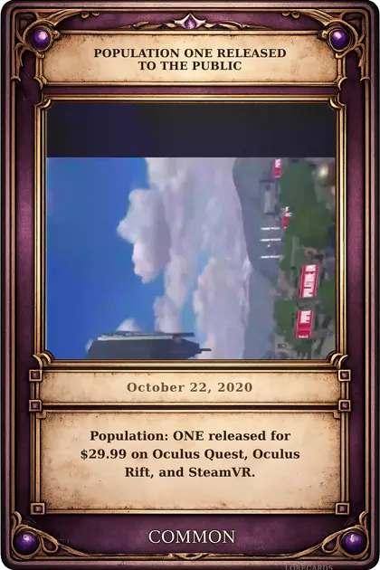 Population One Released to the public