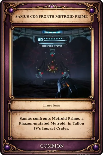 Samus Confronts Metroid Prime
